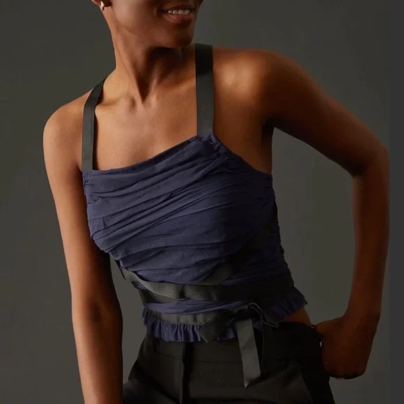 Anthropologie Shirred Tulle Tank XL NWT - Picture 1 of 10